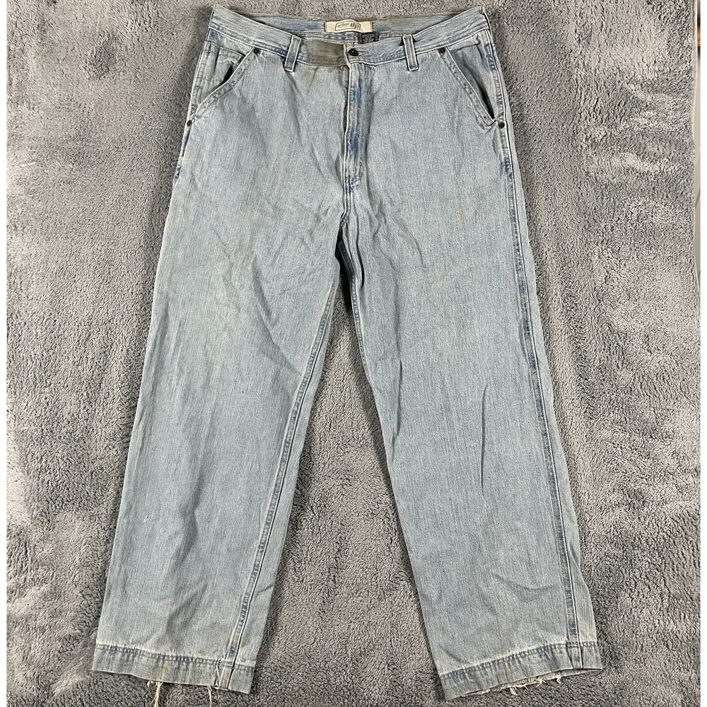 Urban Pipeline Up Jeans 38x32 (fit 37) Carpenter Baggy Light Wash Distressed 90s